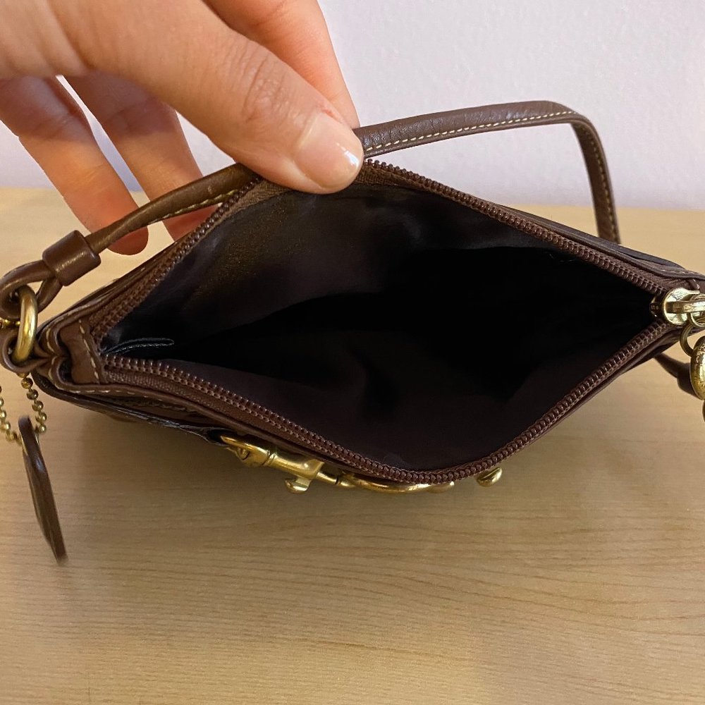 Coach Brown Leather Wristlet - Picture 2 of 5